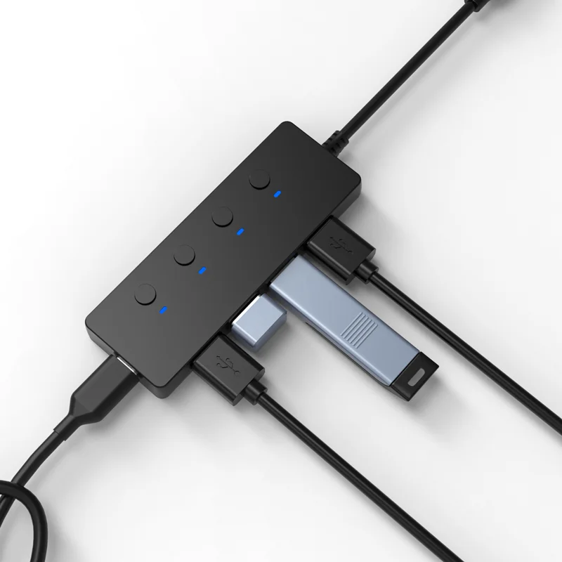 Individually controlled switch 4 in 1 usb 3.0 hub 4-port usb 3.0 hub 5gbps portable compact usb c hub for macbook anker
