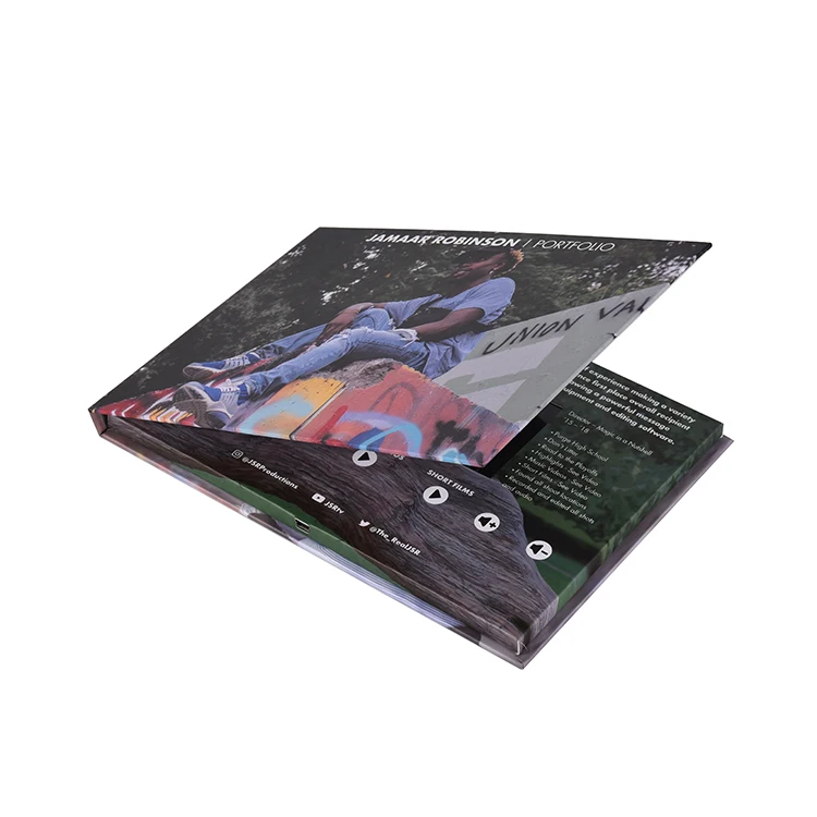 Customizable free inch invitation booklet digital folder Video booklet LCD screen Mail Greeting card video postcard