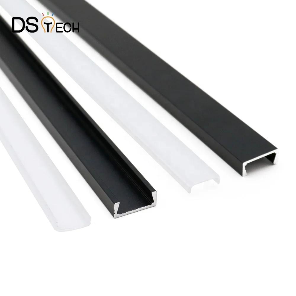 High quality Surface mounted and recessed 15*06mm LED strip light Silver Black White LED Aluminum Profile for LED strip light