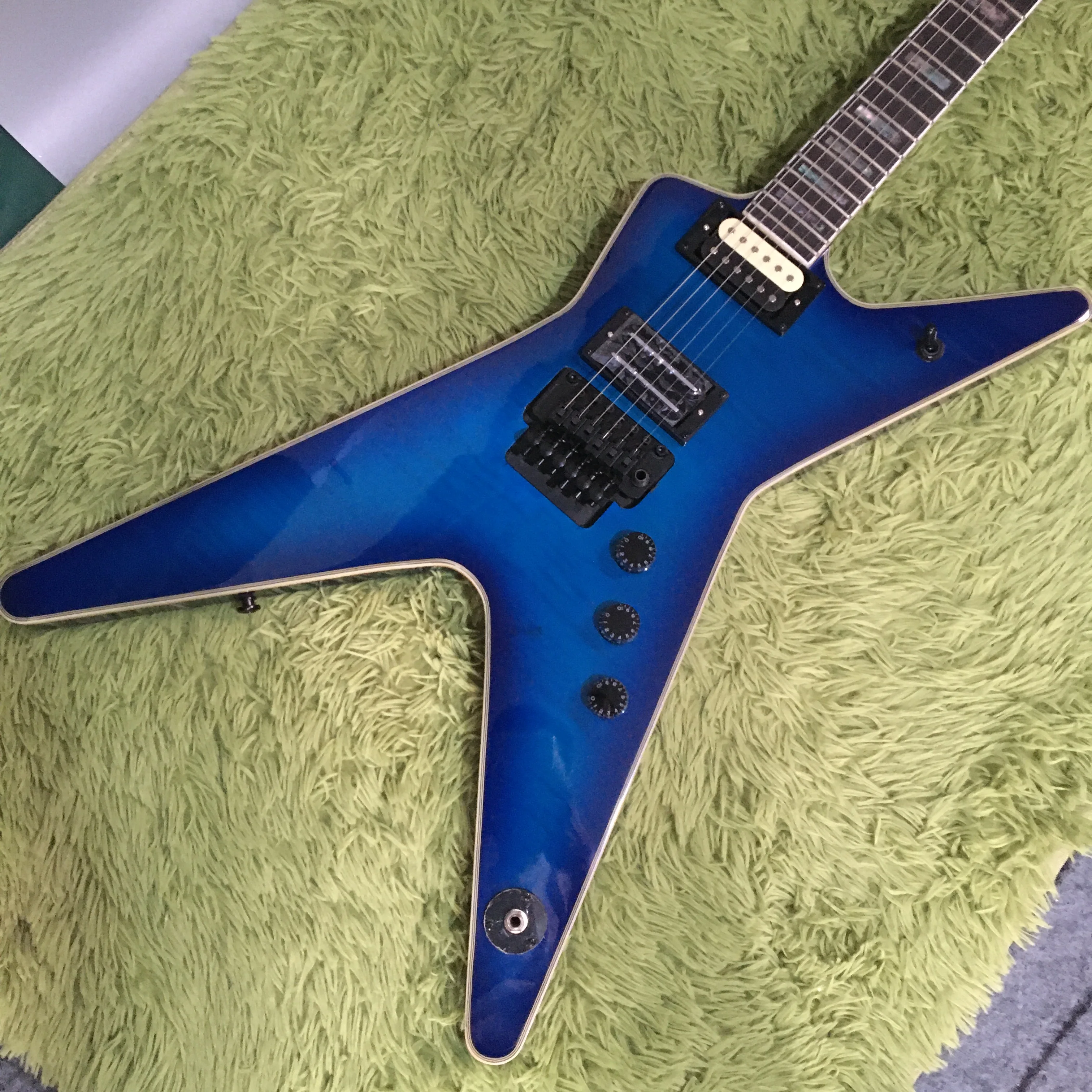 Blue Dean Dimebag Darrell Washbu.n Electric Guitar Line Body Rosewood Fingerboard With Biding Fast Ship