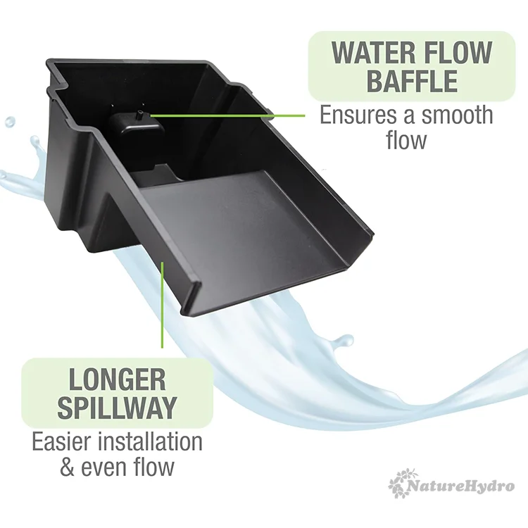 Easy to Install Simple to Hide Outdoor Fountains Pond and Waterfall Spillway Filter Box kit