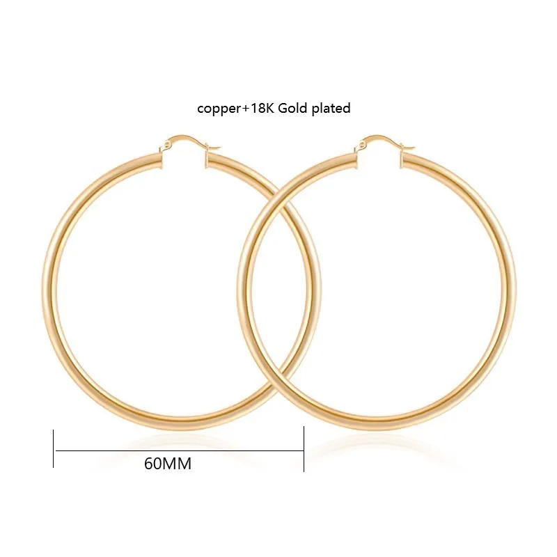 European and American fashion best-seller simple round smooth ear ring electroplating18KGold earrings factory wholesale