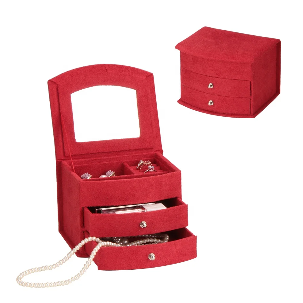 BMD красный цвет ювелирные изделия упаковочная коробка с зеркалом лучший свадебный возврат Подарочная для