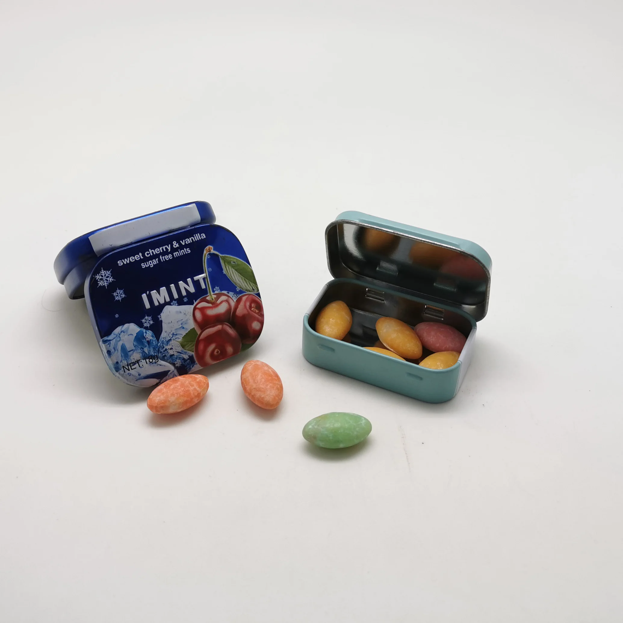 bulk small tins custom embossed rectangular candy tin with  hinged lid for mints