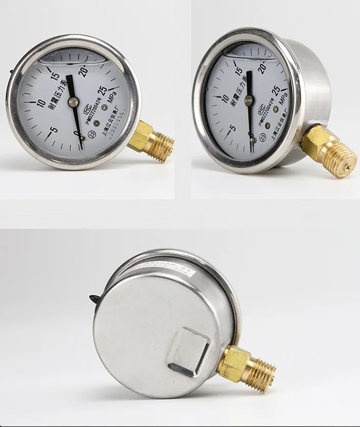 YN-60 instrument shock pressure gauge 0-1.6MPa vacuum shock pressure gauge hydraulic gauge 40mpa