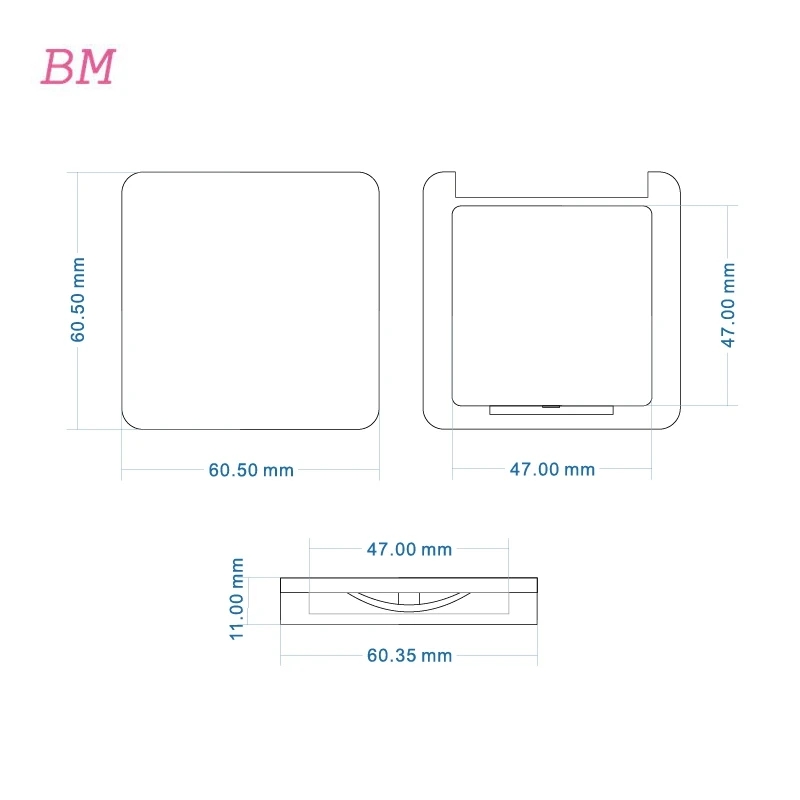 Empty Square Clear Cosmetic Eyeshadow Packaging blush highlighter Compact Powder Case