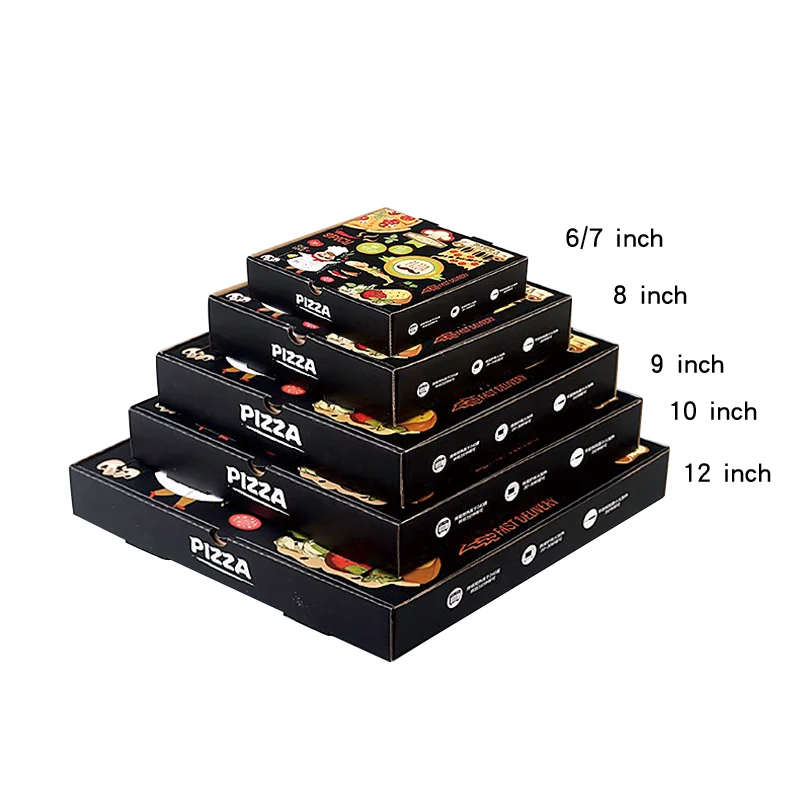 Custom paper pizza box 6/7/8/9/10/12 inches box various styles pizza box customized