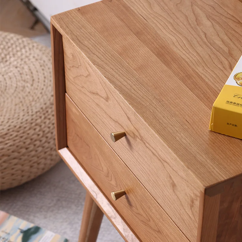 HOSTK Modern And Simple Bamboo Nightstand With 1And 2 Storage Drawer  For Living Room Or Bedroom