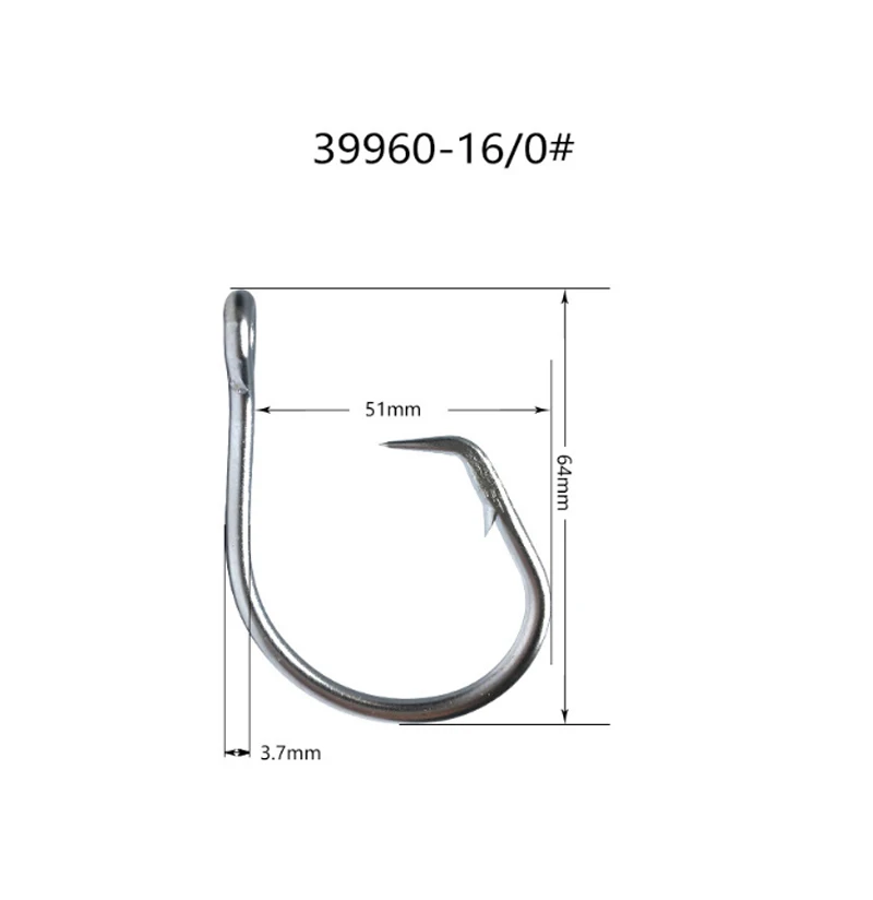 ZHUO RUN 6/0-28/0 Eagle Beak Circle Environmental Hook Tuna Shark Large Hook Sea Fishing Stainless Steel Fish Hooks