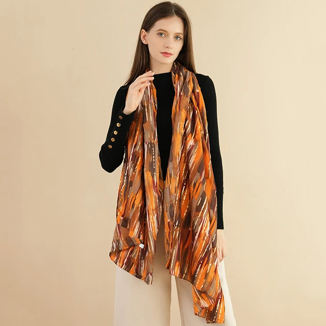 Latest Design Stylish Female Viscose Ladies shawl with Multi-color Fashion Scarf for Women