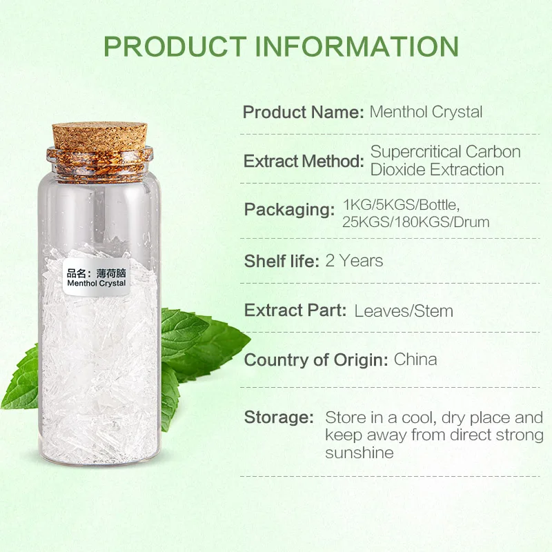 Manufactory supply 100% natural menthol crystal for personal care and additives at nice price