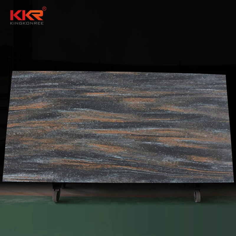 Artificial Stone Sheets Solid Surface Pure Acrylic Textured Marble Pattern Color Wall Panel Countertop