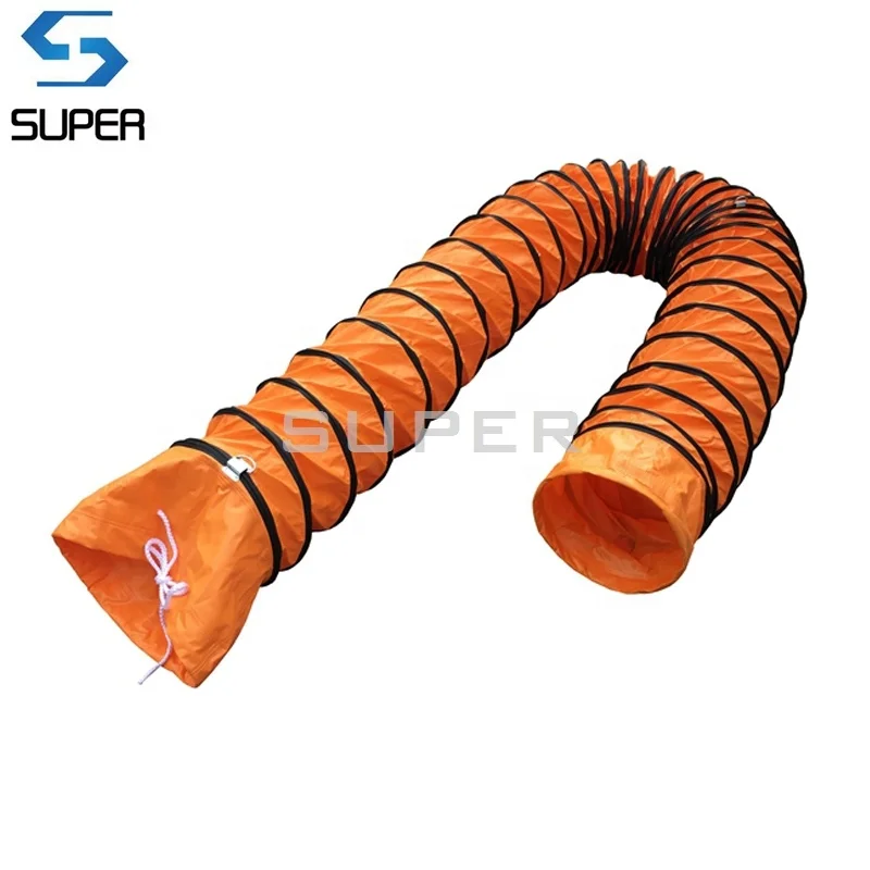150mm 5M  Fire Proof PVC Flexible Air Duct With Hanging Hooks