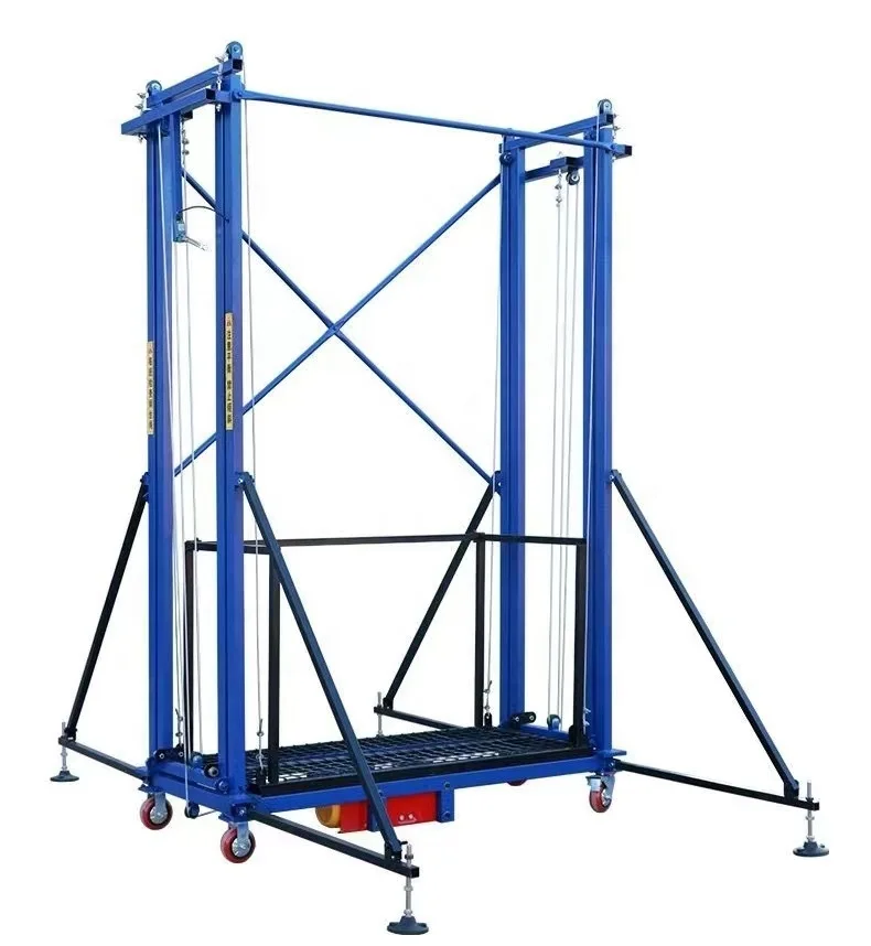 Big power wire rope 6m 8m  10m electric lifting  scaffolding aerial work platform construction lift for building painting