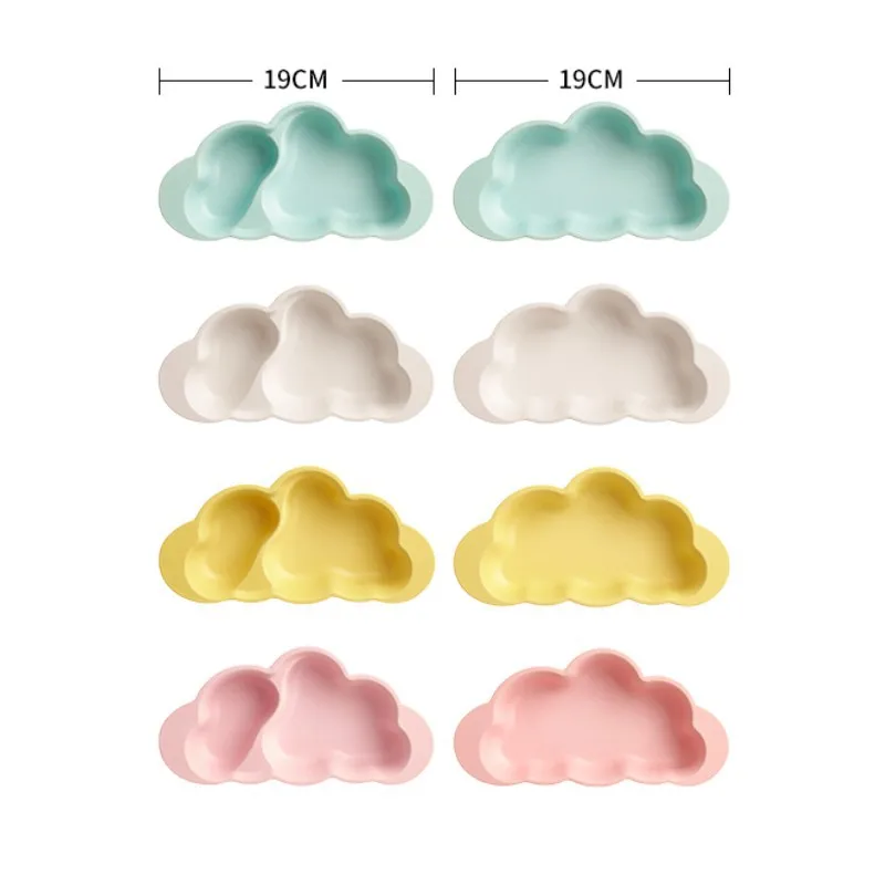 Wholesale 26 Paragraph Cartoon Animal Shape Dinner Baby Plates 5-piece Bamboo Fiber Dinner Plate Divided For Children Set