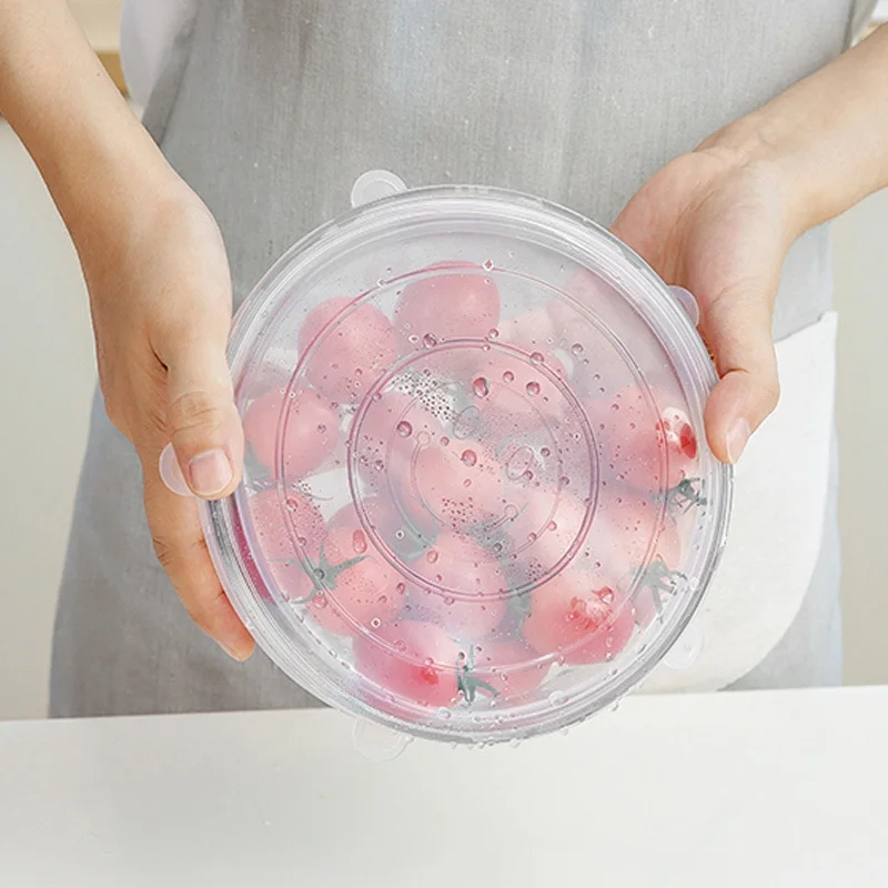 Силиконовая пищевая растягивающаяся пленка, силиконовая растягивающаяся крышка без бисфенола А, Прозрачная силиконовая растягивающаяся Крышка для фруктовой чаши