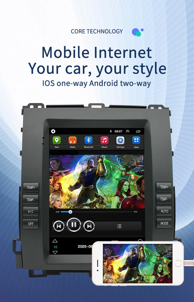 Car Radio for Lexus GX470 Car stereo multimedia player For Toyota Land Cruiser Prado 120 2002 - 2009 android auto carplay