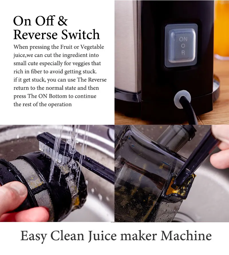 Cold Press Slow Juicer: Mini Masticating Juicer Machine for Fruit Extraction