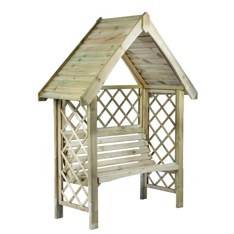 Wooden pergola Oxford with two-seat bench