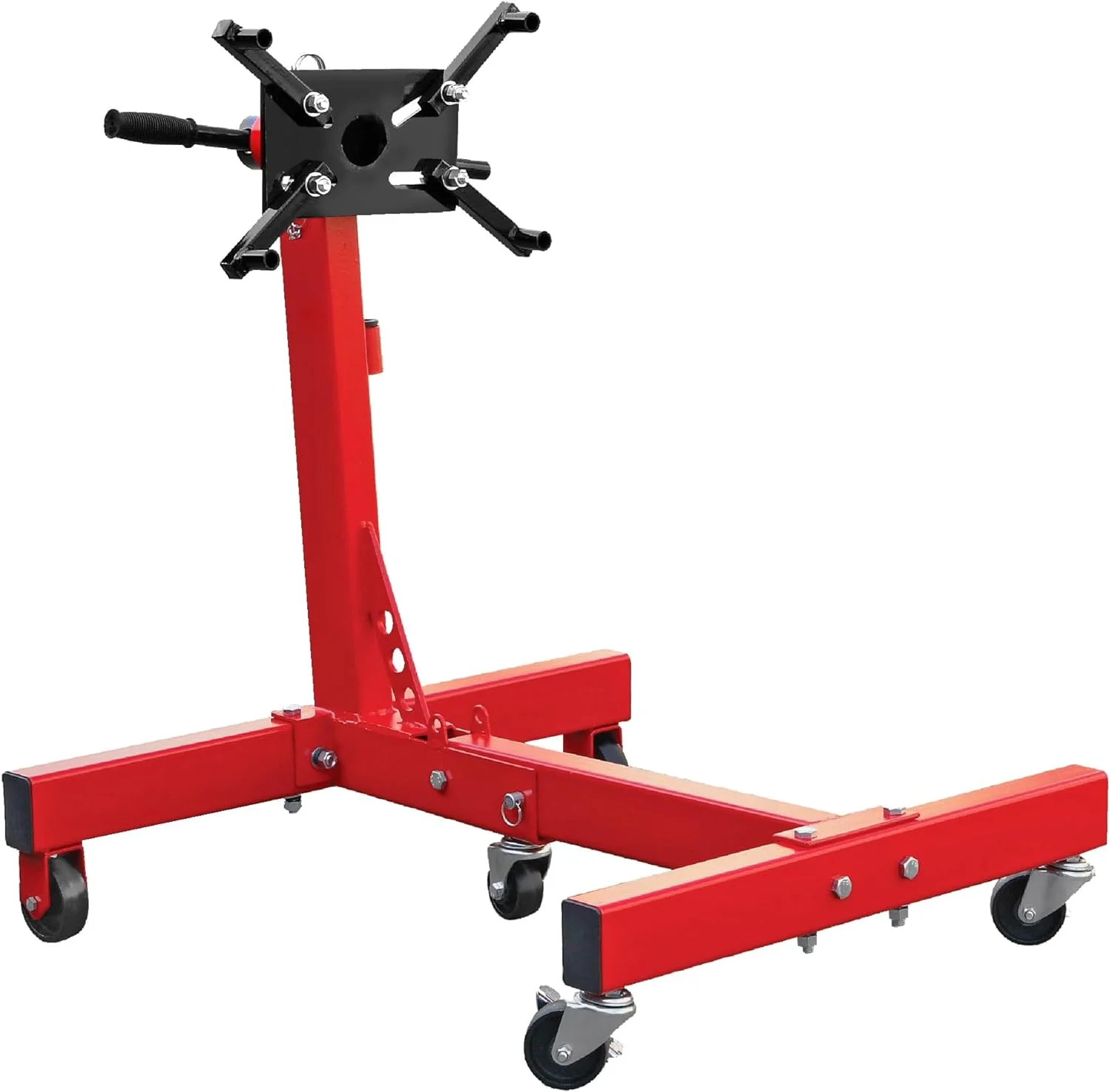 1000LB Capacity Steel Rotary Engine Stand Rotating Folding 360 Degree Adjustable Mounting Head with 4 Ball-Bearing Swivel Caster