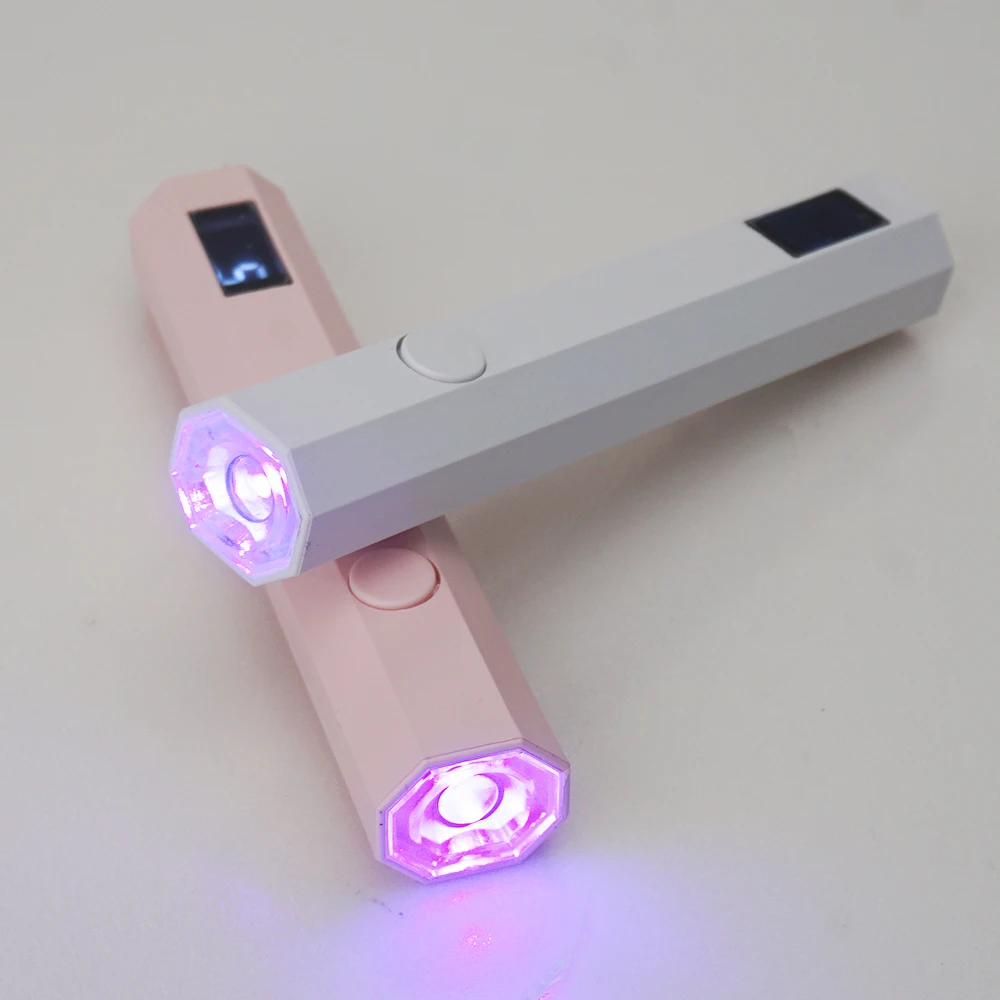 Customization Mini USB Nail Led Light Dryer LCD Display Cordless One Finger Nail Lamp With Magnetic Holder