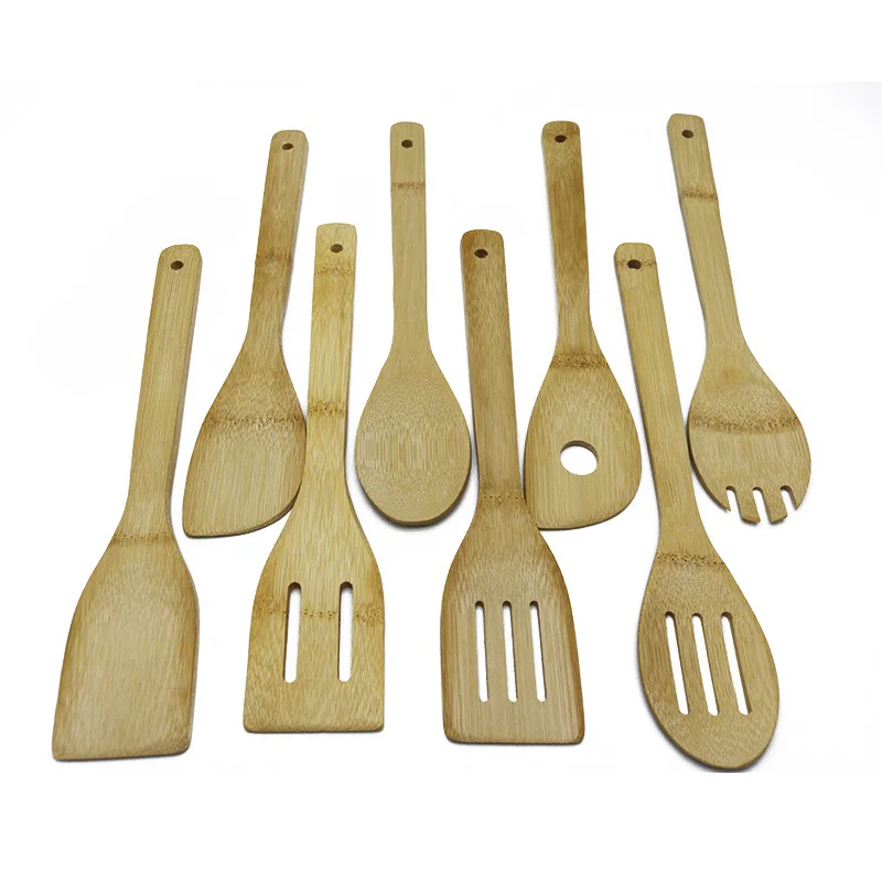 Kitchenware set Bamboo spatula wholesale non-stick frying pan spatula bamboo spatula cookware laser Carve a LOGO