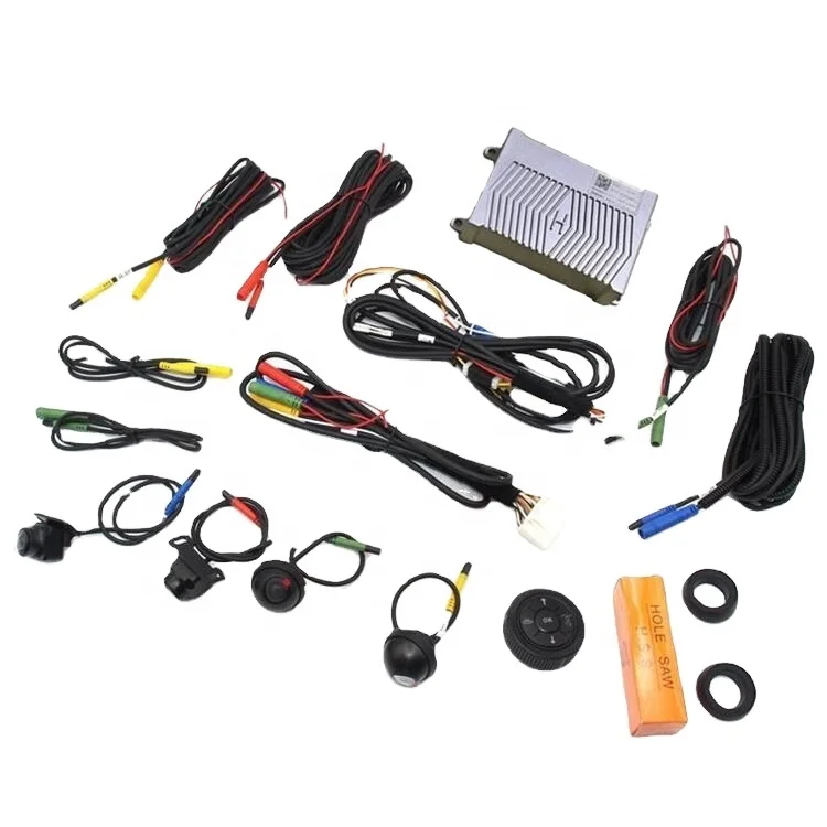 Newest HD 3D 360 degree view car cameras 1080P HD Recorder Surround View Monitoring 4 way support 360 bird view parking system