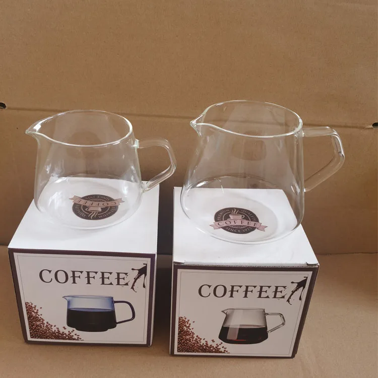 Glass Coffee Server Pour Over Coffee Decanter 400ML 650ML Transparent Glass Coffee Pot