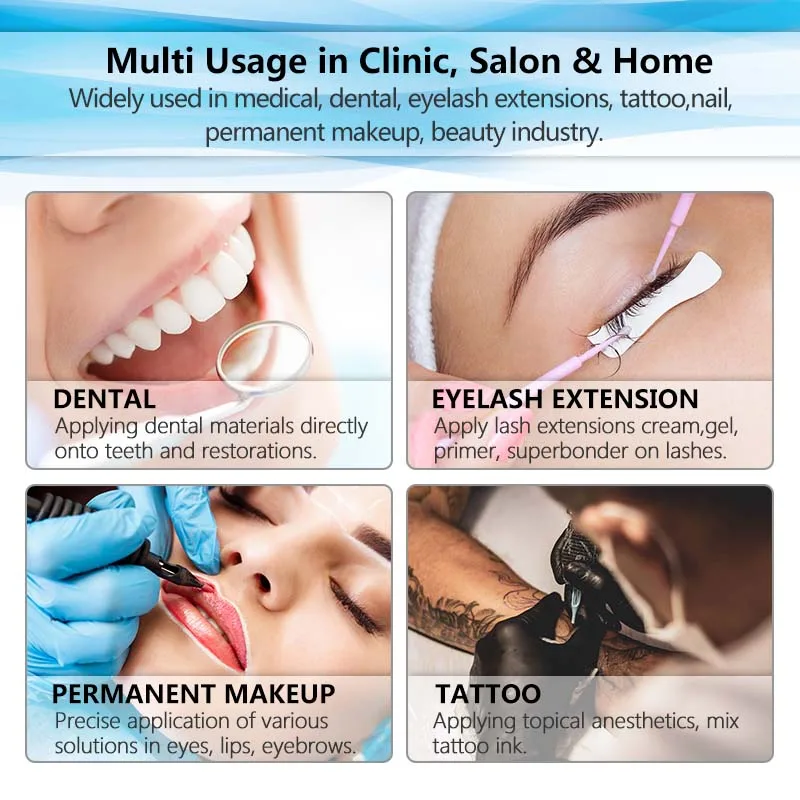 White Blue Pink Purple Super Fine Microbrush Tattoo Microblading Eyelash Different Size Micro Tip Applicator