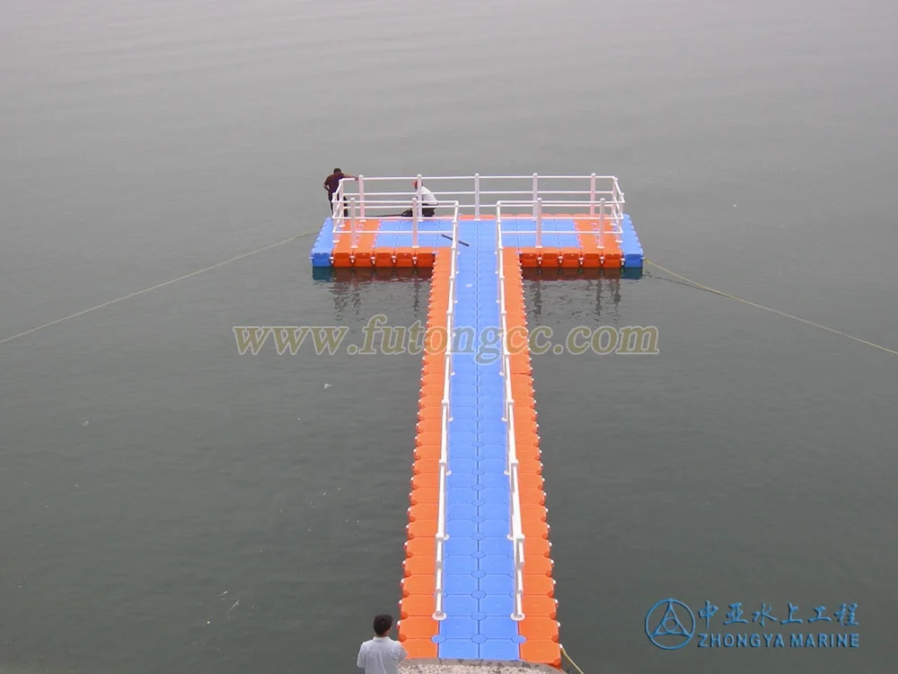 plastic HDPE floating pontoon bridge jet ski dock jetty platform