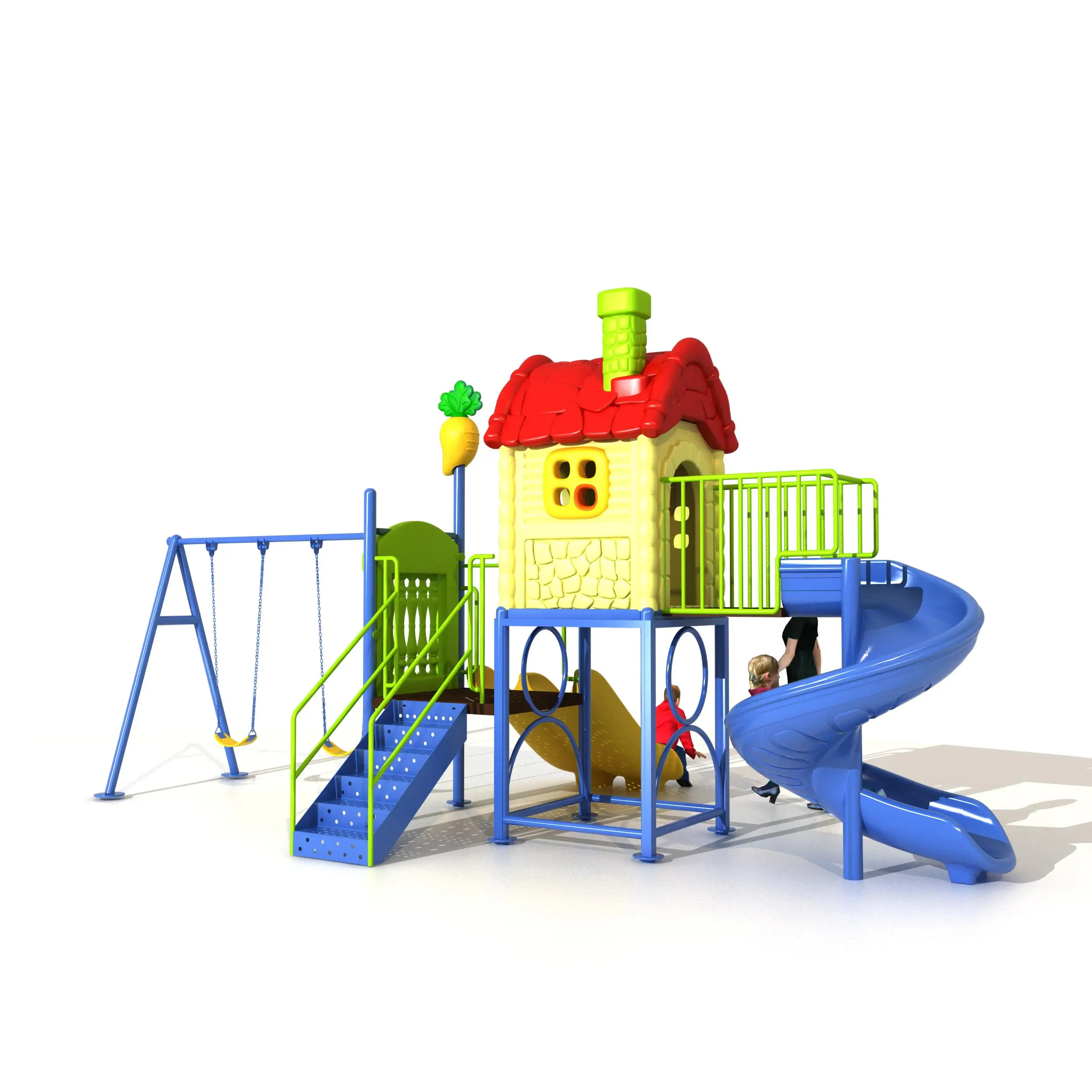 Customized Large Kids Plastic Slides Amusement Park Outdoor Playground For Children