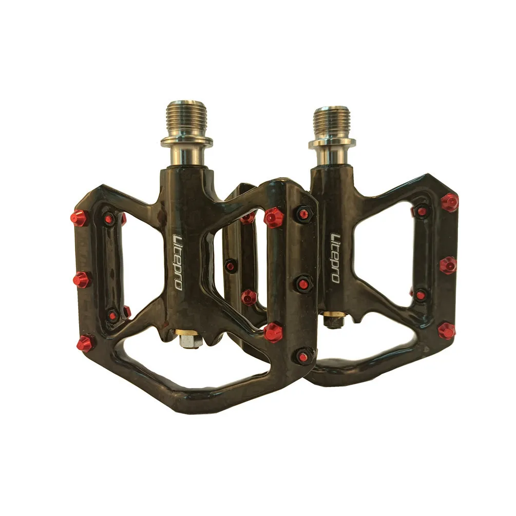Litepro Folding Bicycle 3 Bearing Titanium Axle Pedal Mountain Bike Carbon Fiber Pedals 178g