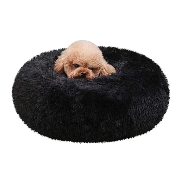 
New design soft plush quick detachable pet cushion round dog bed 