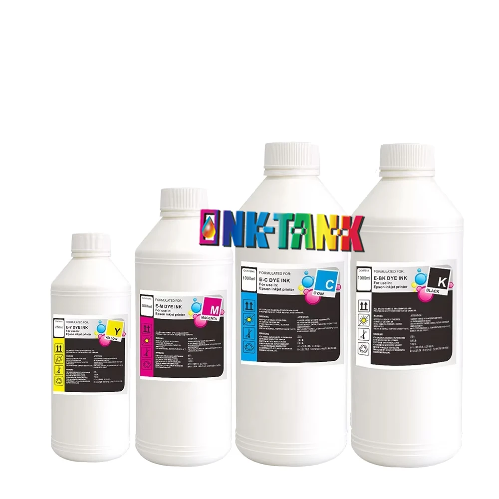 INK-TANK 250ml 500ml 1000ml High-End Universal Compatible Premium Color Refill Inkjet Dye Ink For Epson Printer