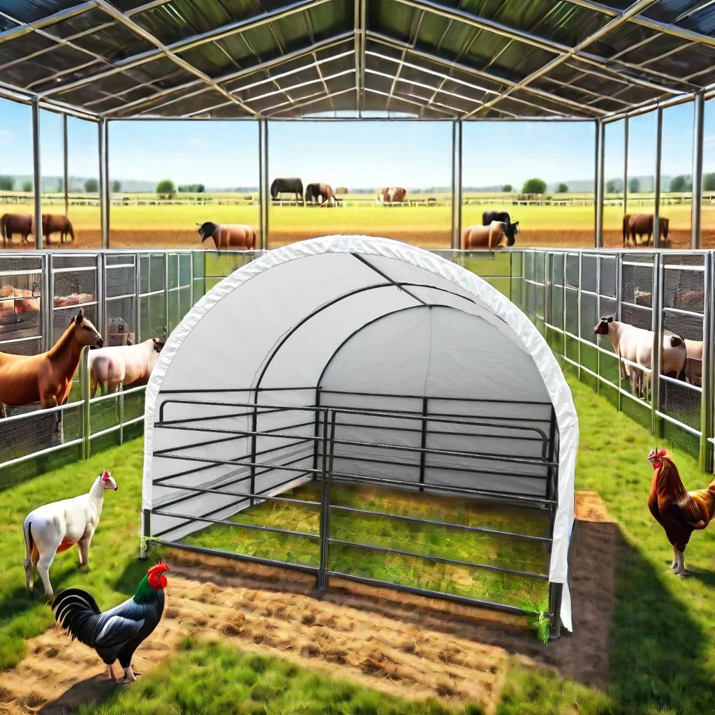 Portable Steel Livestock Shed Used Condition for Poultry Sheep Chickens Farm Home Retail Use