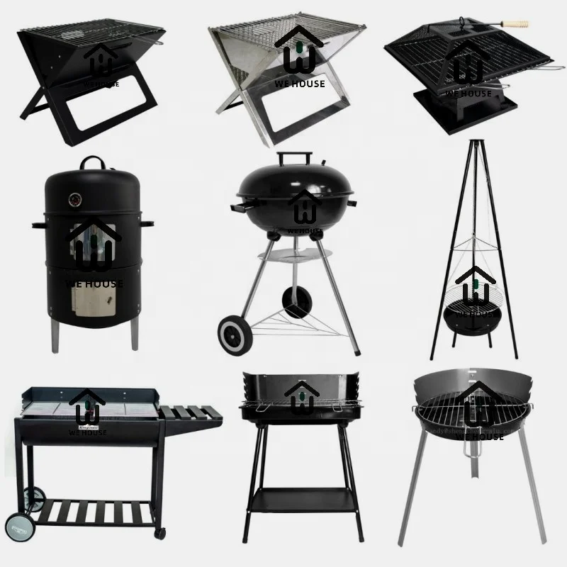 Grills Barbecue Kettle Portable Smoker Utensils Upgrade Steel Camping Grill with Wheels