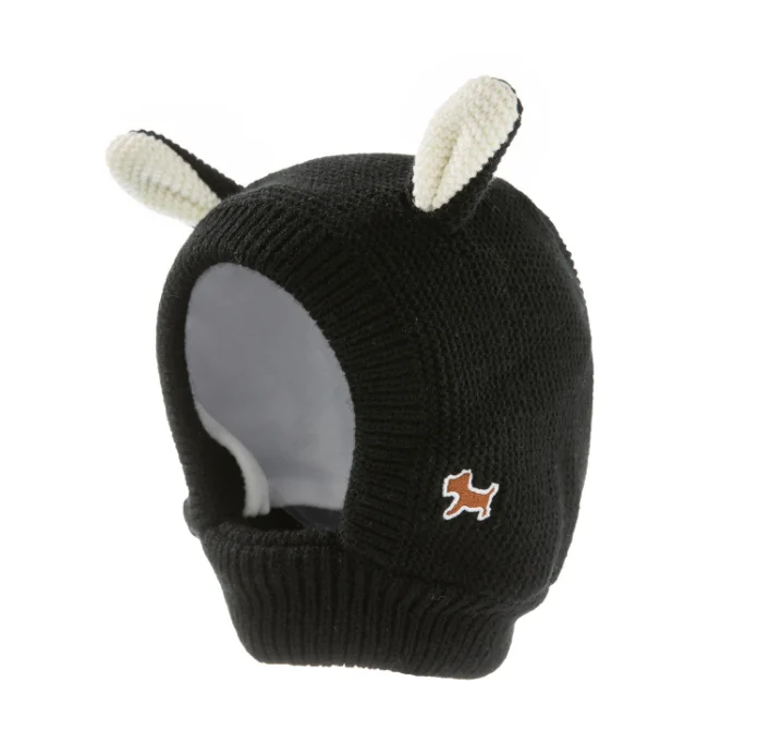 OEKOTEX Comfortable Cotton Baby Hat 1-3Years Knitted Rabbit Ears Pet Hat Winter Warm Hood