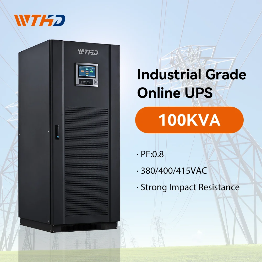 Industrial Online 3 Phase UPS 100kva 100kw pure sine wave nobreak medical ups power supply back up battery