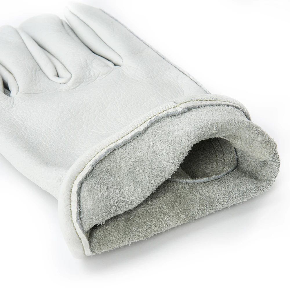 Белые кожаные прочные толстые Противоударные Защитные перчатки для вождения грузовика автомобиля рабочие водителя