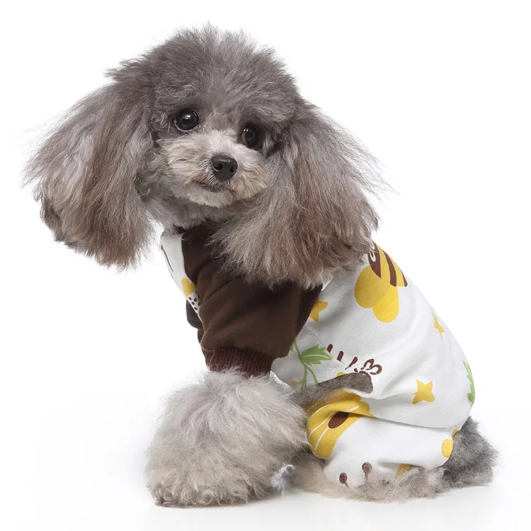 Printed four-leg knit pet pajamas dog apparel pet clothes wholesale dog clothes