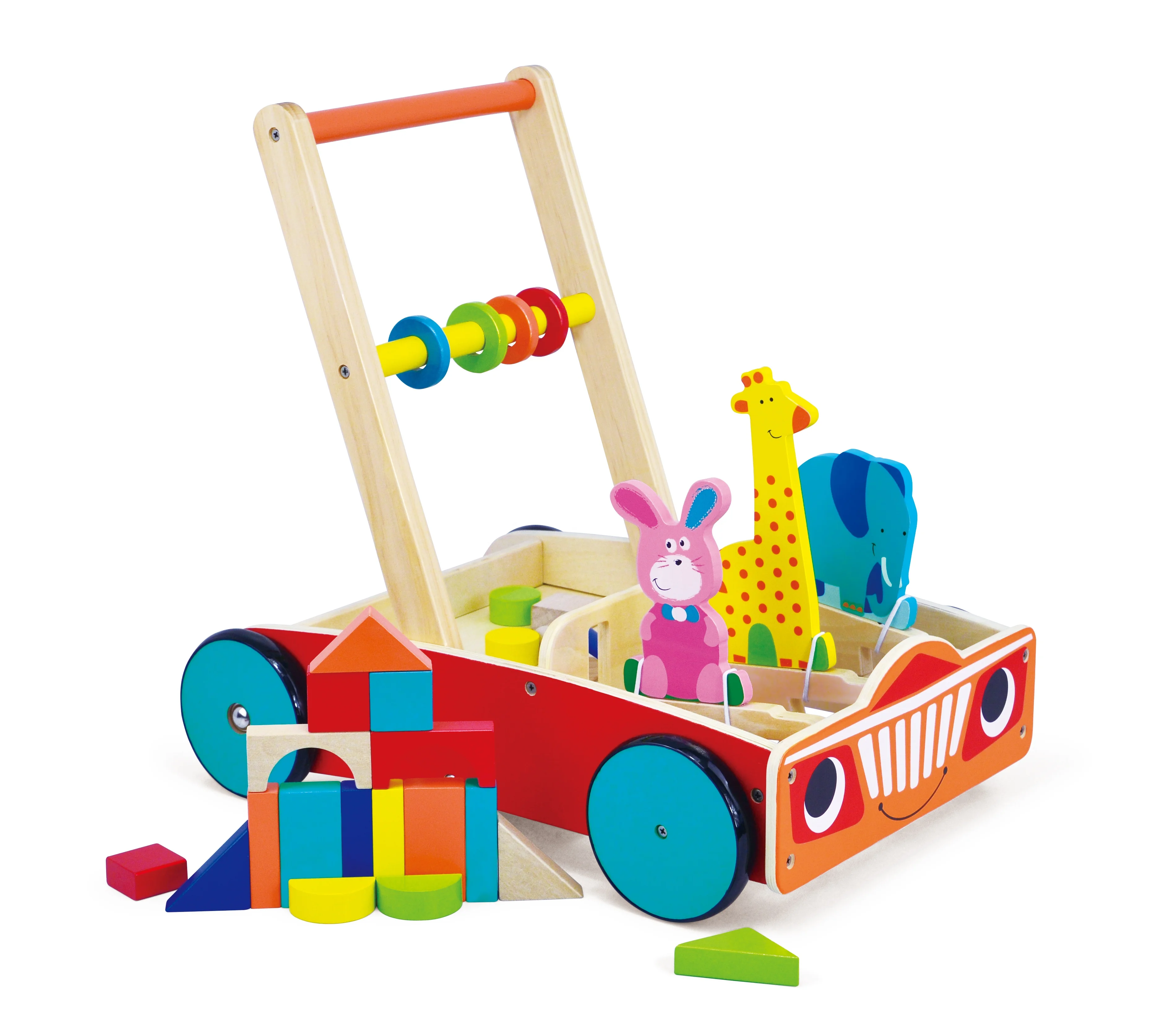 Costumeabel Wooden Wooden Baby Walker Toy Brown Activity Borangelker Toy Box