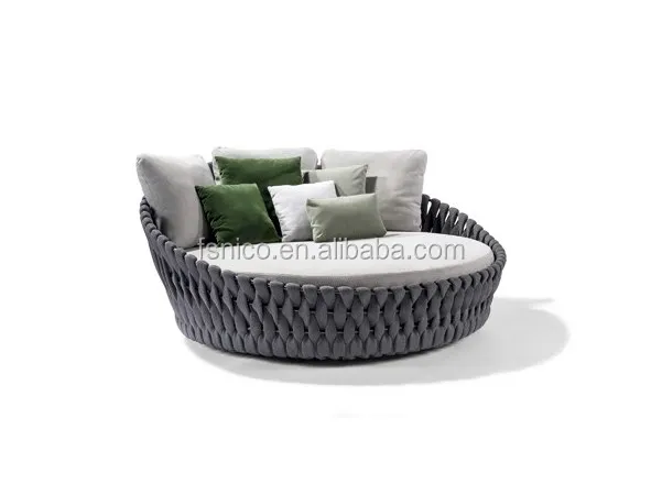 Round Wicker rattan outdoor beach Swimming pool Sunbed pool furniture luxury outdoor