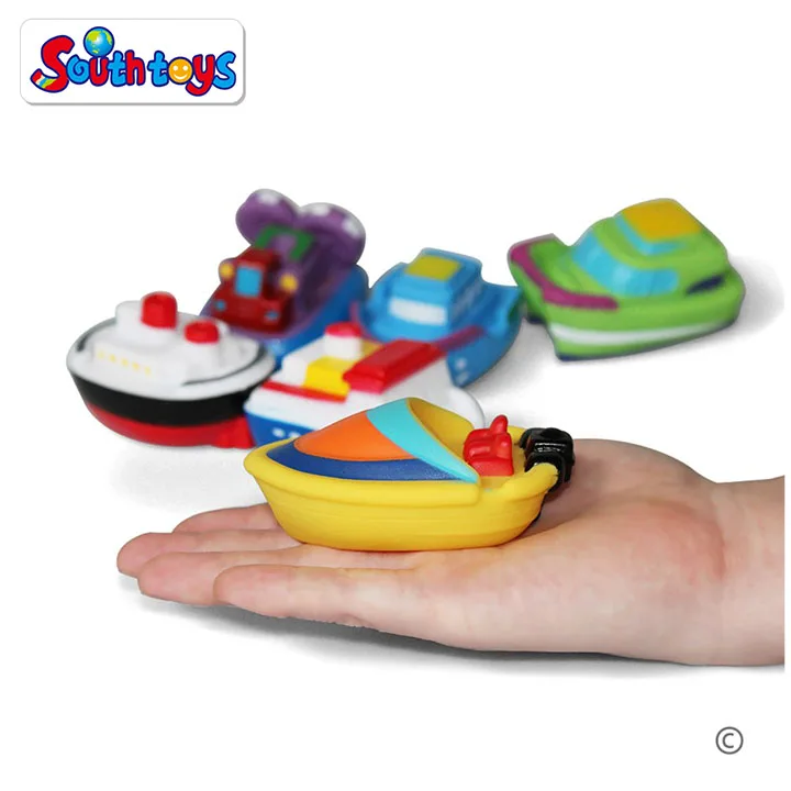 Rubber Floating Squirt Boats Bath Toy For Baby