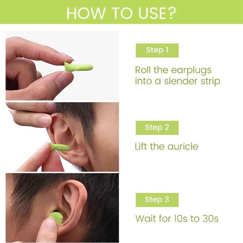 Slow Rebound Travel Sleeping for Protection Ear Foam Plugs Comfort Soft Sponge Sound Insulation Earplugs