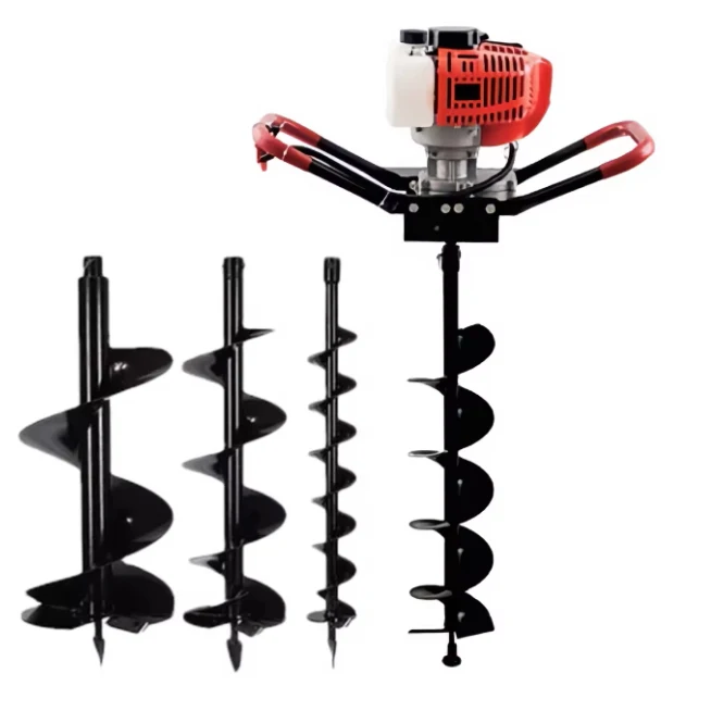 Seasummer Professional 52cc Earth Auger 2 Stroke Power Drills EA520 Hand Push Drilling Machines With Drill Bit For Sale