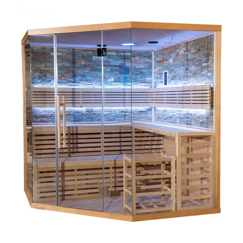 2024 Hot sale High Quality Customize Indoor Cedar Sauna With Dry Sauna Kit Vent for 4 person