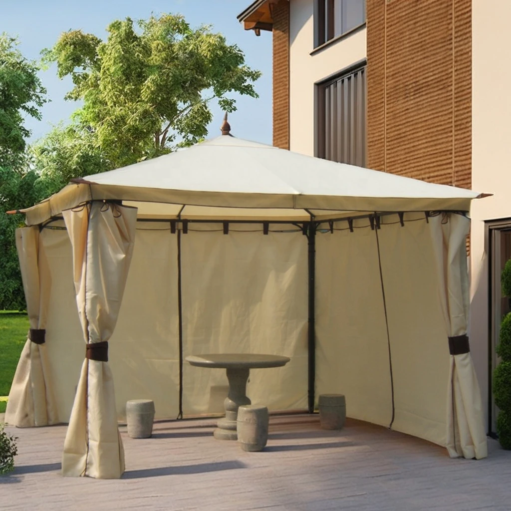 Arbours for garden High Quality 3x3m Outdoor Garden Pavilion Canopy Stylish Pergola and Gazebo for Leisure & Relaxation