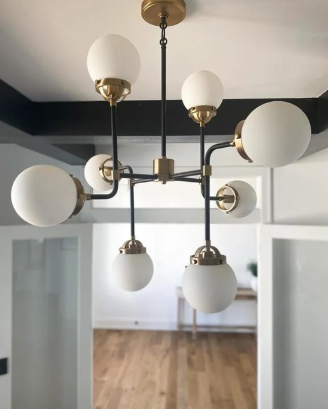 Arabian Hanging Lighting Lobby Drop Lamp Hand-Rubbed Antique Ceiling Light Glass Ball Brass Chandelier