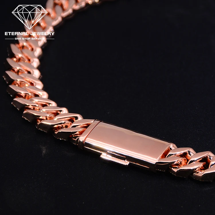 Factory Price 20inches Real Iced out 925 Sterling Silver 10k 14k 18k Gold Moissanite Diamond Cuban Link Chain Hiphop Necklace