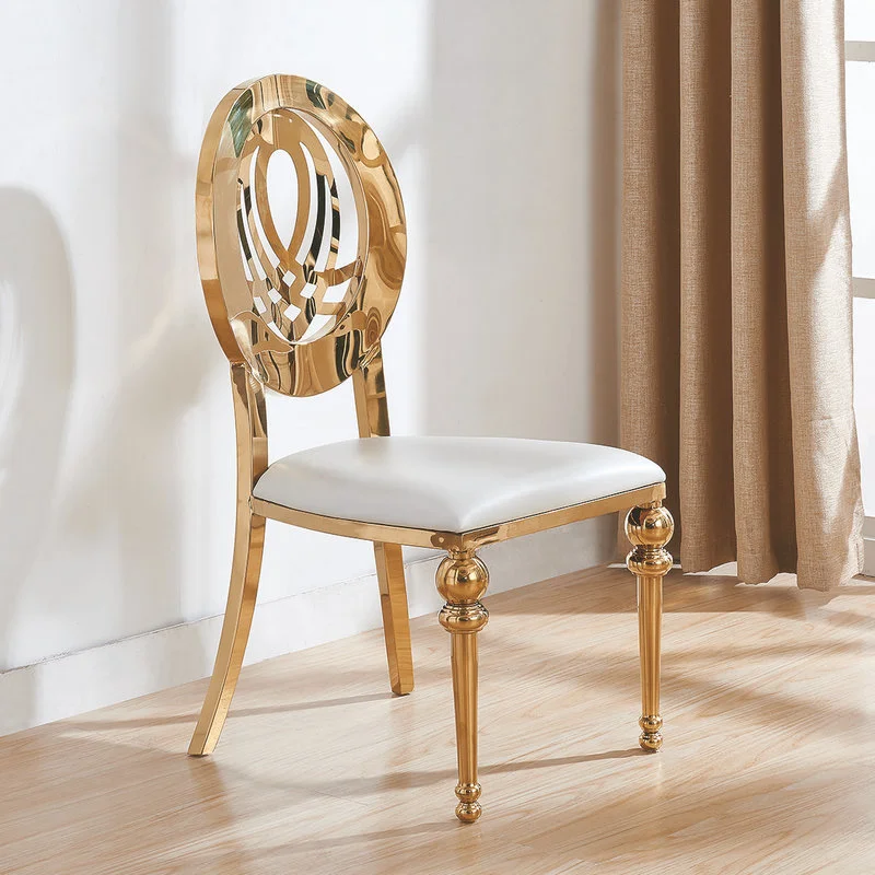 Wholesale Luxury Furniture Hotel Banquet Golden Stainless Steel Metal Frame Wedding Dining Chairs For Wedding Event Party